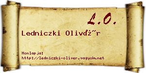 Ledniczki Olivér névjegykártya