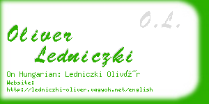 oliver ledniczki business card